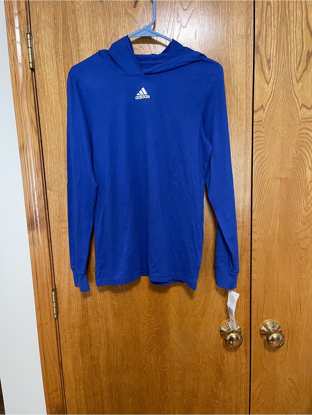adidas Royal Blue Kids' Long-Sleeve Hooded Shirt